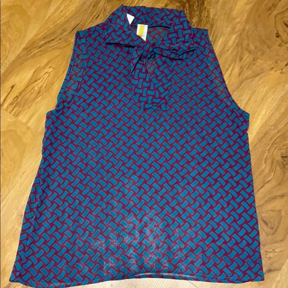 NWT Sheer Purple & Teal Tank with keyhole cutout